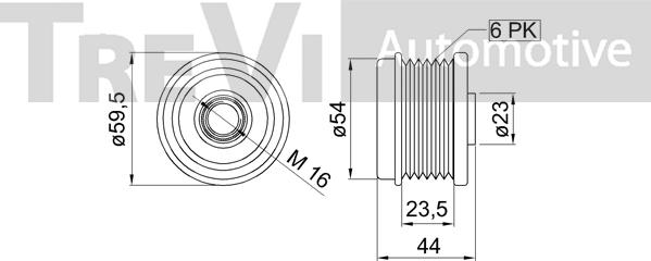 Trevi Automotive AP1238 - Piedziņas skriemelis, Ģenerators ps1.lv