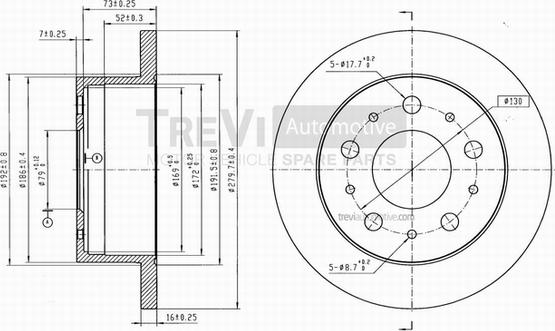 Trevi Automotive BD1042 - Bremžu diski ps1.lv