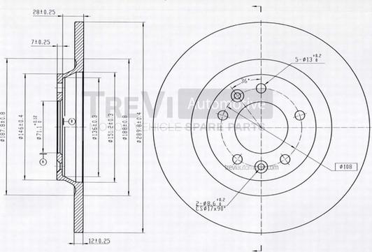 Trevi Automotive BD1047 - Bremžu diski ps1.lv