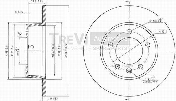 Trevi Automotive BD1054 - Bremžu diski ps1.lv