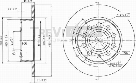 Trevi Automotive BD1057 - Bremžu diski ps1.lv