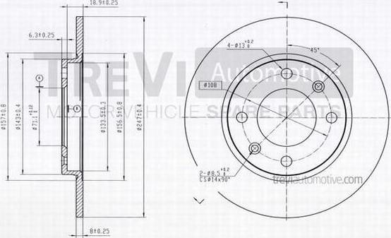 Trevi Automotive BD1061 - Bremžu diski ps1.lv