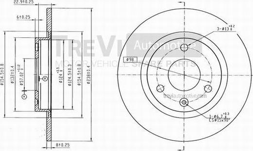 Trevi Automotive BD1012 - Bremžu diski ps1.lv