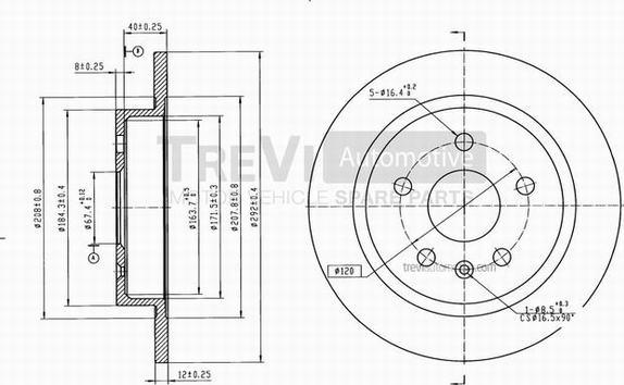 Trevi Automotive BD1086 - Bremžu diski ps1.lv