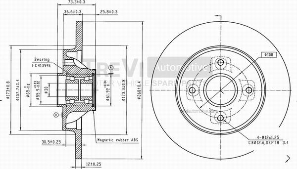 Trevi Automotive BD1082 - Bremžu diski ps1.lv