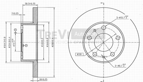 Trevi Automotive BD1023 - Bremžu diski ps1.lv