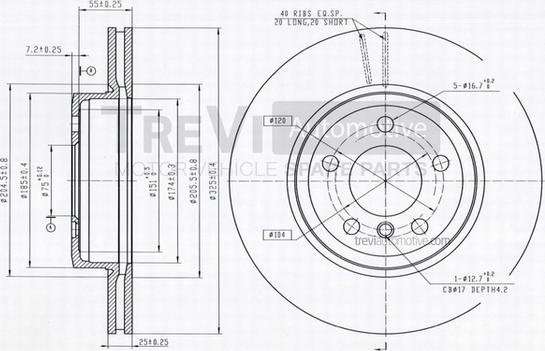 Trevi Automotive BD1192 - Bremžu diski ps1.lv