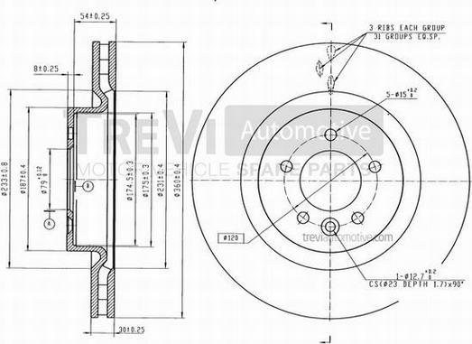 Trevi Automotive BD1156 - Bremžu diski ps1.lv