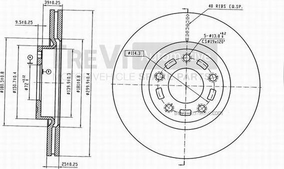 Trevi Automotive BD1185 - Bremžu diski ps1.lv