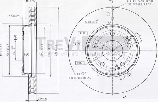 Trevi Automotive BD1139 - Bremžu diski ps1.lv