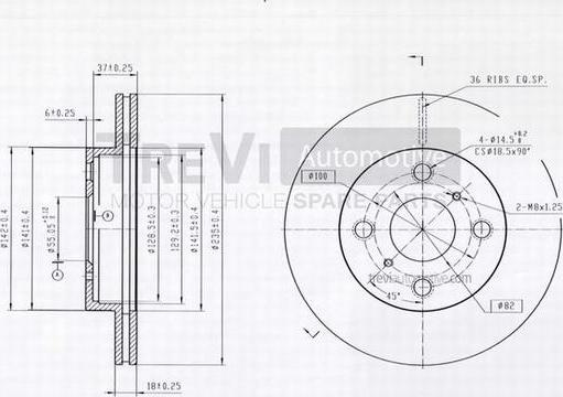 Trevi Automotive BD1130 - Bremžu diski ps1.lv