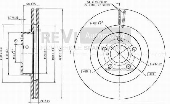 Trevi Automotive BD1244 - Bremžu diski ps1.lv