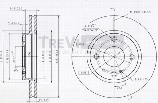 Trevi Automotive BD1246 - Bremžu diski ps1.lv