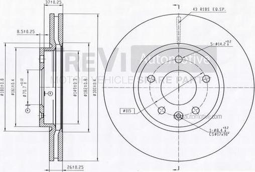 Trevi Automotive BD1255 - Bremžu diski ps1.lv