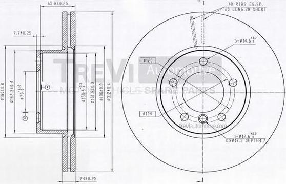 Trevi Automotive BD1252 - Bremžu diski ps1.lv