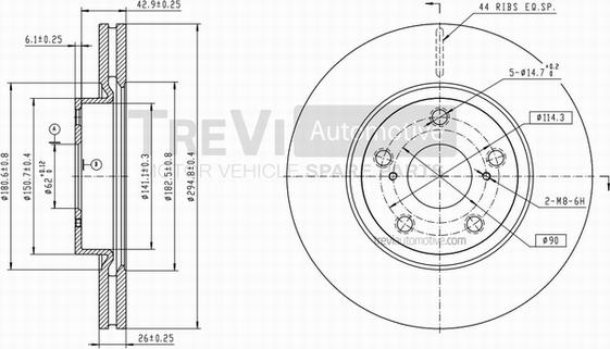 Trevi Automotive BD1205 - Bremžu diski ps1.lv