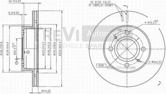 Trevi Automotive BD1202 - Bremžu diski ps1.lv