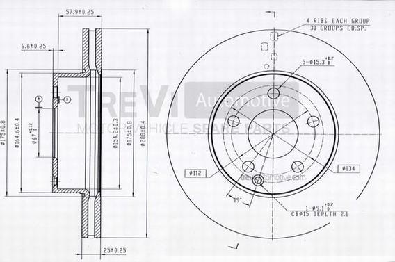 Trevi Automotive BD1238 - Bremžu diski ps1.lv