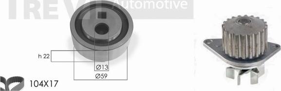 Trevi Automotive KD0001HP - Ūdenssūknis + Zobsiksnas komplekts ps1.lv