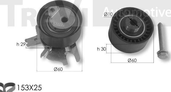 Trevi Automotive KD1459 - Zobsiksnas komplekts ps1.lv