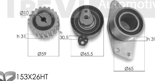 Trevi Automotive KD1457 - Zobsiksnas komplekts ps1.lv