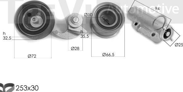 Trevi Automotive KD1463 - Zobsiksnas komplekts ps1.lv