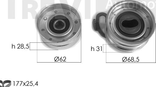 Trevi Automotive KD1405 - Zobsiksnas komplekts ps1.lv