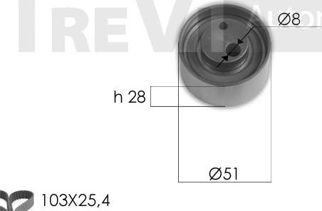 Trevi Automotive KD1414 - Zobsiksnas komplekts ps1.lv