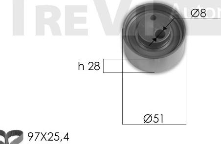 Trevi Automotive KD1413 - Zobsiksnas komplekts ps1.lv