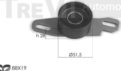 Trevi Automotive KD1435 - Zobsiksnas komplekts ps1.lv