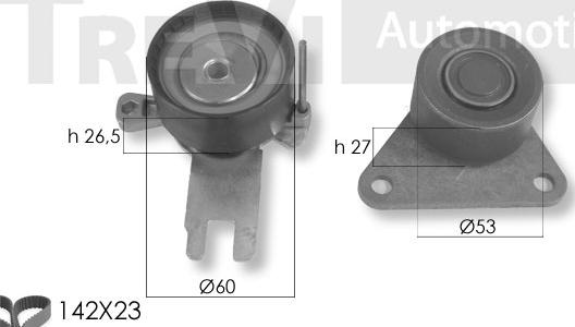 Trevi Automotive KD1429 - Zobsiksnas komplekts ps1.lv