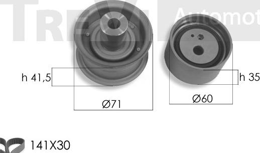 Trevi Automotive KD1420 - Zobsiksnas komplekts ps1.lv