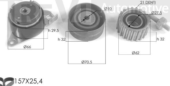 Trevi Automotive KD1093 - Zobsiksnas komplekts ps1.lv