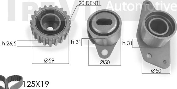 Trevi Automotive KD1009 - Zobsiksnas komplekts ps1.lv