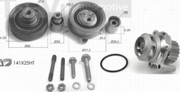 Trevi Automotive KD1002HP - Ūdenssūknis + Zobsiksnas komplekts ps1.lv