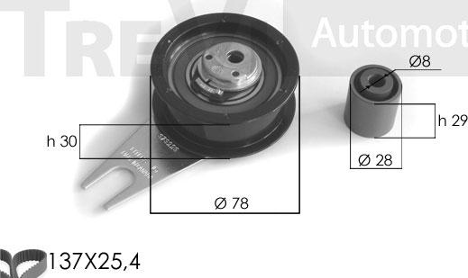 Trevi Automotive KD1088 - Zobsiksnas komplekts ps1.lv