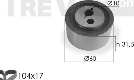 Trevi Automotive KD1075 - Zobsiksnas komplekts ps1.lv