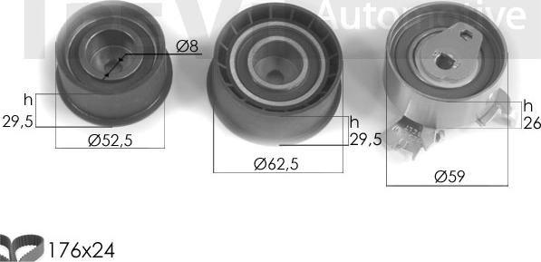 Trevi Automotive KD1073 - Zobsiksnas komplekts ps1.lv