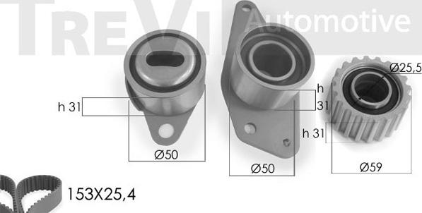 Trevi Automotive KD1199 - Zobsiksnas komplekts ps1.lv