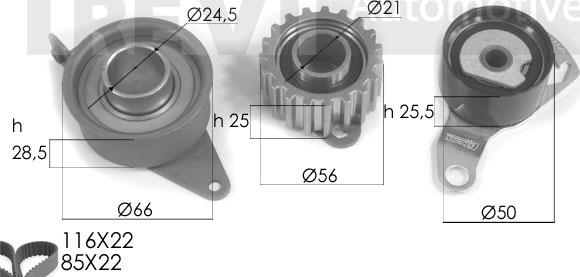 Trevi Automotive KD1157 - Zobsiksnas komplekts ps1.lv