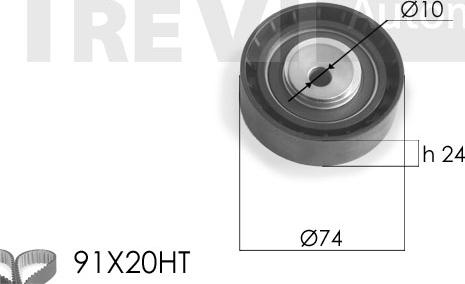 Trevi Automotive KD1164 - Zobsiksnas komplekts ps1.lv