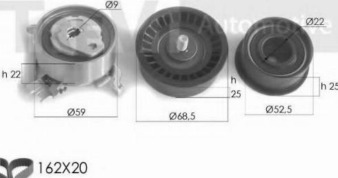 Trevi Automotive KD1168 - Zobsiksnas komplekts ps1.lv