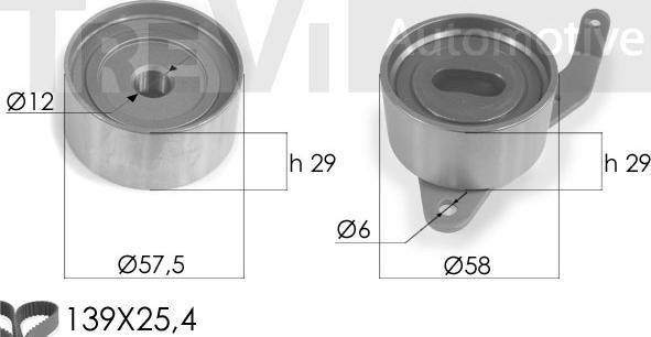 Trevi Automotive KD1134 - Zobsiksnas komplekts ps1.lv