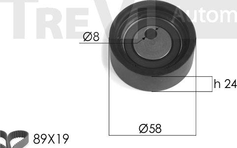 Trevi Automotive KD1137 - Zobsiksnas komplekts ps1.lv