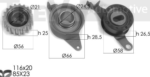 Trevi Automotive KD1124 - Zobsiksnas komplekts ps1.lv