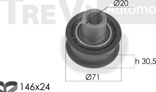 Trevi Automotive KD1128 - Zobsiksnas komplekts ps1.lv