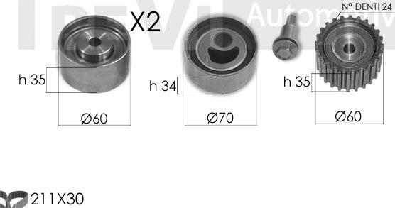 Trevi Automotive KD1398 - Zobsiksnas komplekts ps1.lv