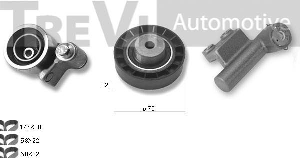 Trevi Automotive KD1393 - Zobsiksnas komplekts ps1.lv