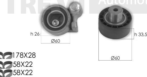 Trevi Automotive KD1392 - Zobsiksnas komplekts ps1.lv