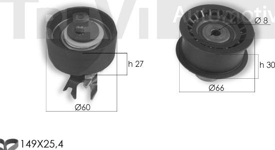 Trevi Automotive KD1352 - Zobsiksnas komplekts ps1.lv